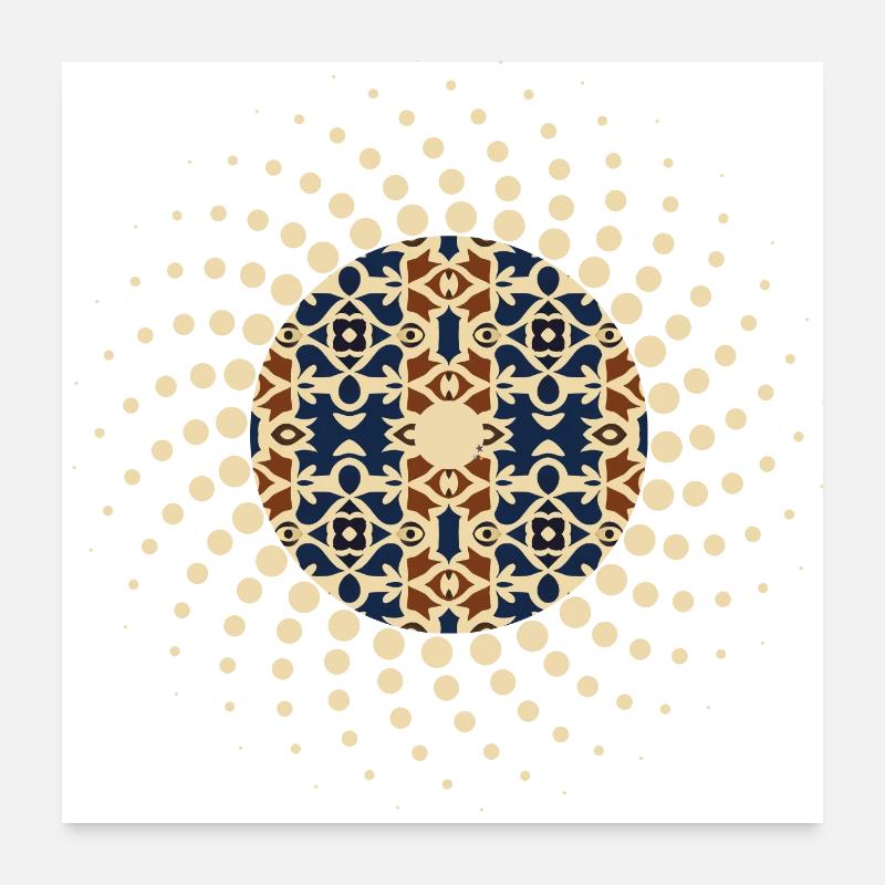 A Timeless Dance: Spiral Dots in Vintage Style Poster 24" x 24" (60x60 cm)