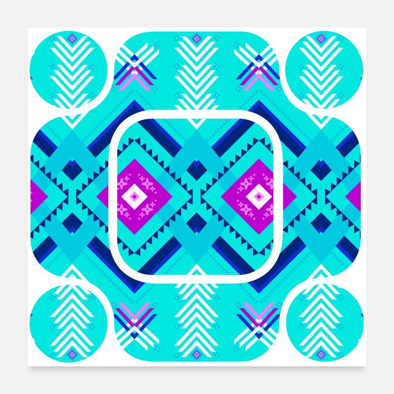 Abstrakte Muster in blauen Farben Poster 60x60 cm