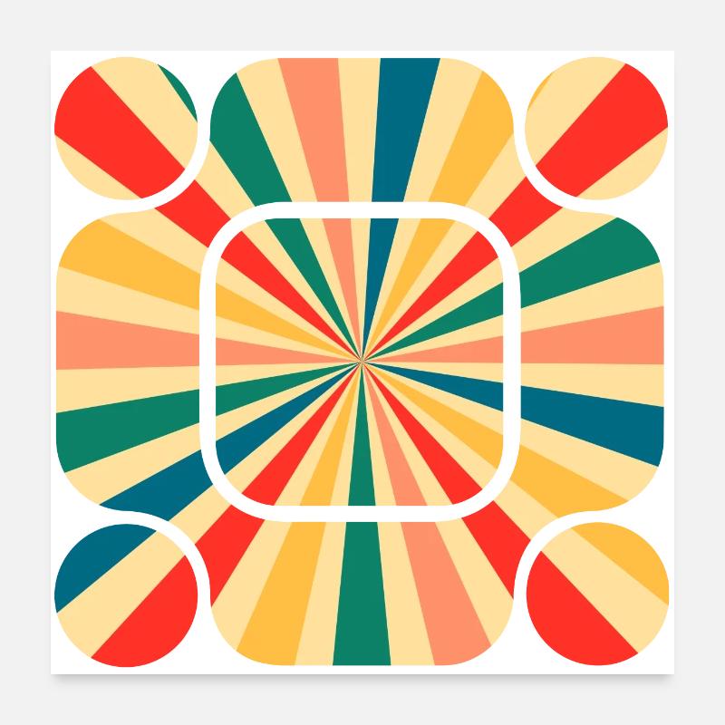Retro Pattern: Immerse yourself in the Vibration of Colors Poster 24" x 24" (60x60 cm)
