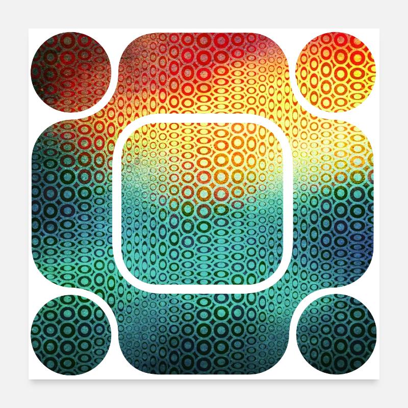 Abstract Symphony: Tauchen Sie ein in die Welt der Formen Poster 60x60 cm