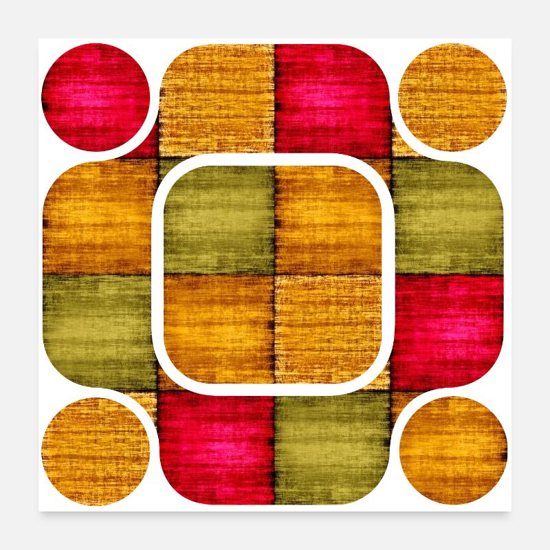 Symphonie abstraite : Plongez dans le monde des couleurs Poster 60 x 60 cm