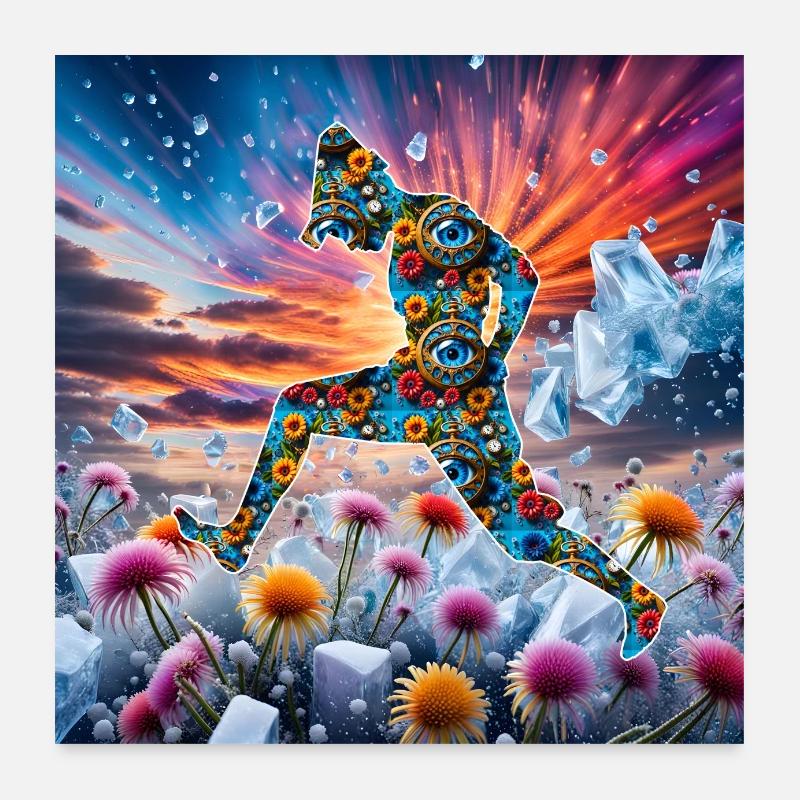 Blumen-Tänzer Poster 60x60 cm