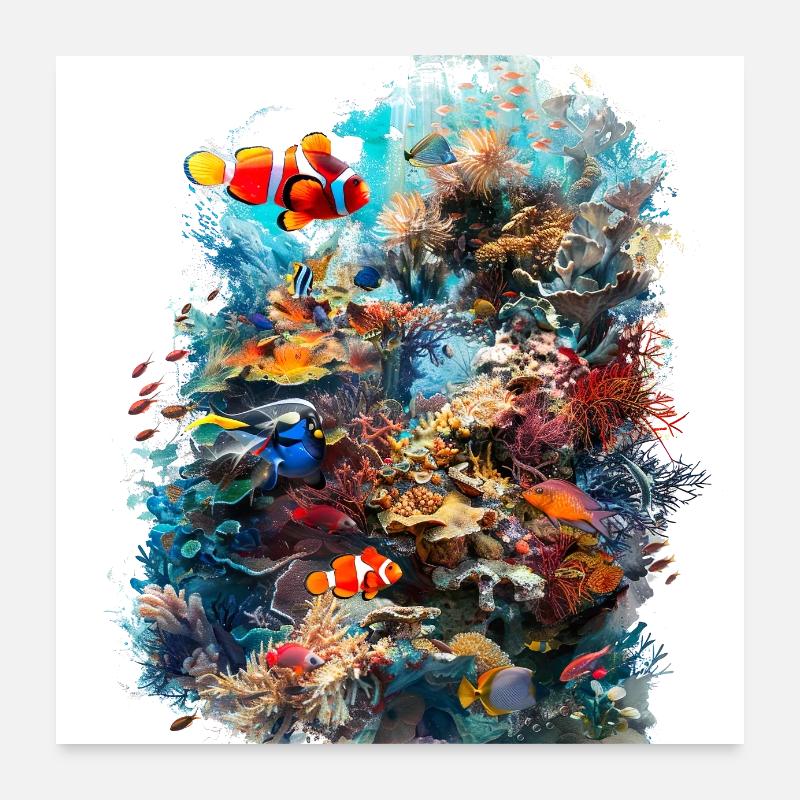 Tiny coral polyps form entire reefs Poster 24" x 24" (60x60 cm)