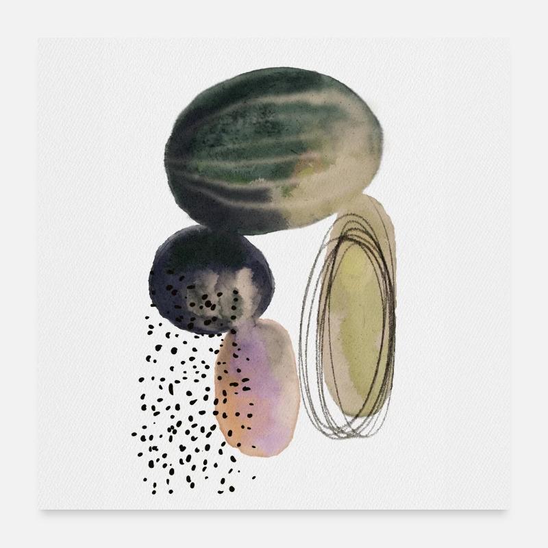 Affiche abstraite à l’aquarelle Poster 60 x 60 cm