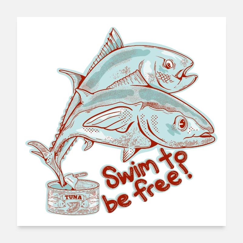 Natation Poster 60 x 60 cm