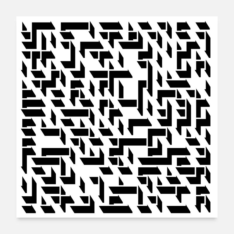Stilisiertes Labyrinth als Schattenwurf Poster 60x60 cm