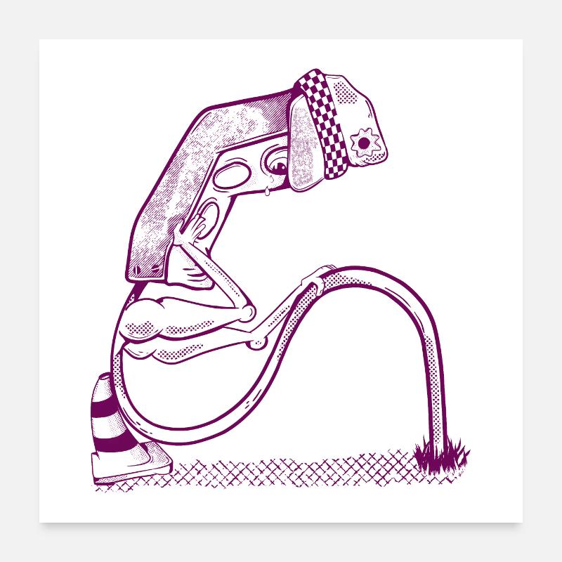 depressed traffic light Poster 60x60 cm