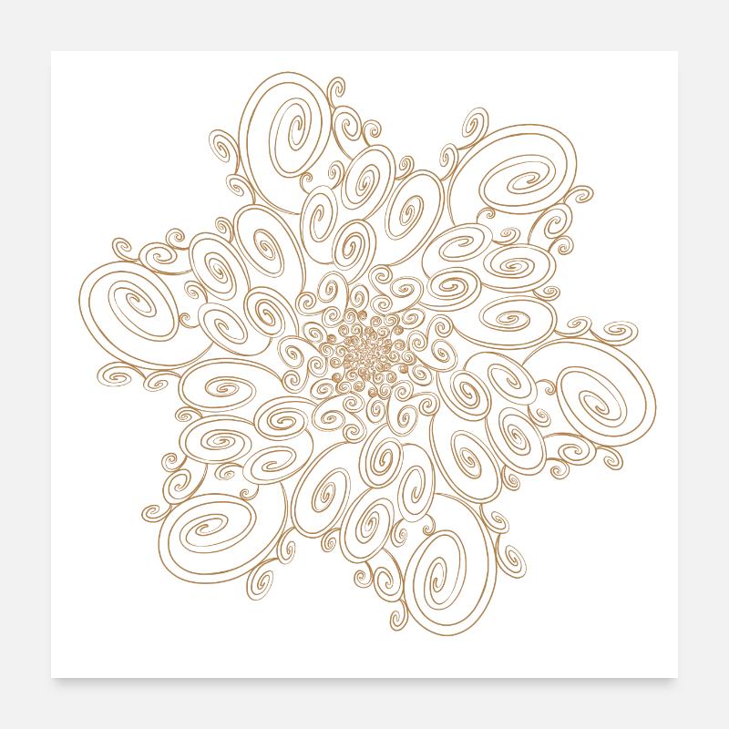Soleil en Volutes Poster 60 x 60 cm