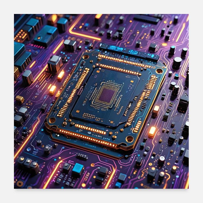 Micropuce colorée Poster 60 x 60 cm