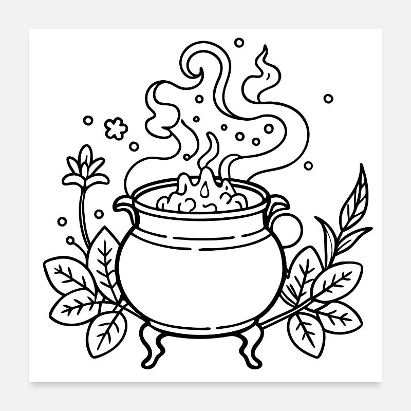 Bubbling Cauldron - Poster 24" x 24" (60x60 cm) - white