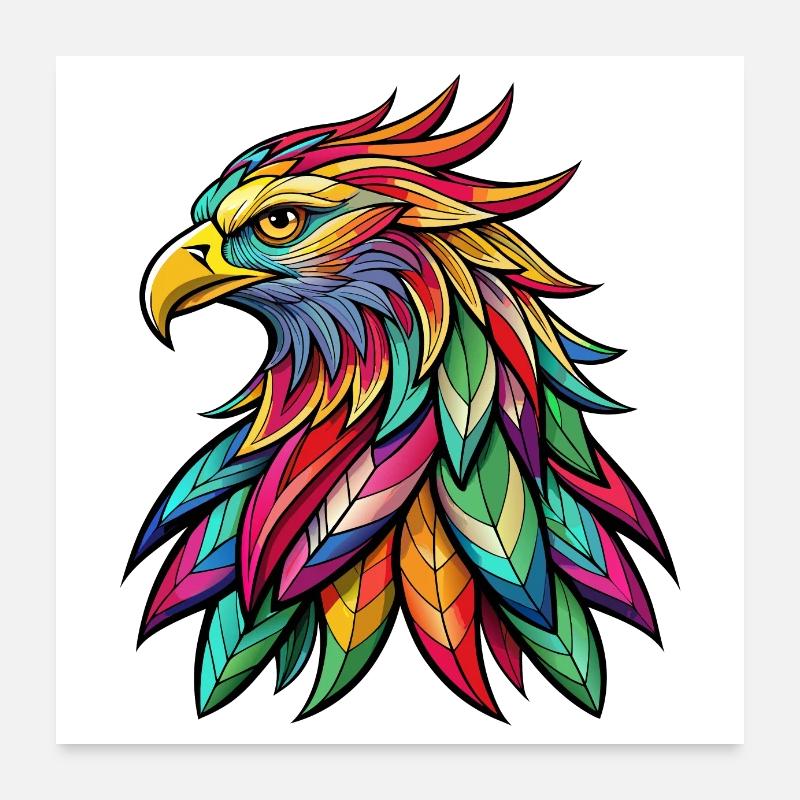 Aigle coloré Poster 60 x 60 cm