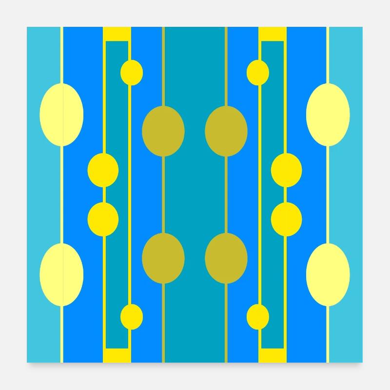 Golden bubbles in the blue Poster 24" x 24" (60x60 cm)