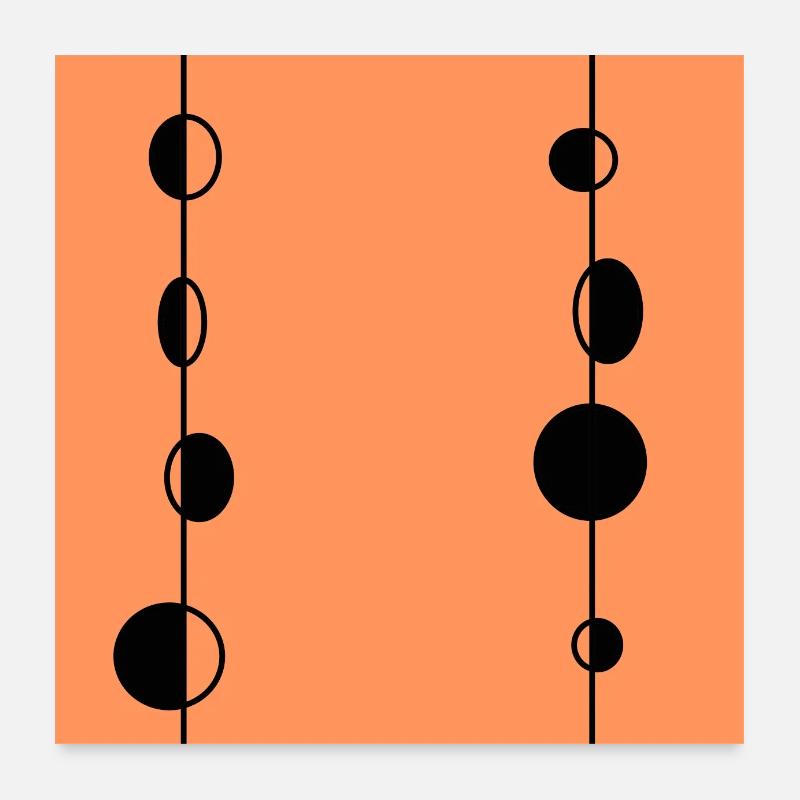 Black bubbles on orange background Poster 24" x 24" (60x60 cm)