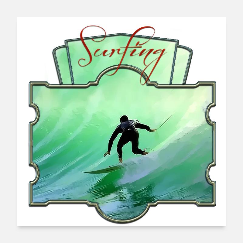surfing Poster 60 x 60 cm