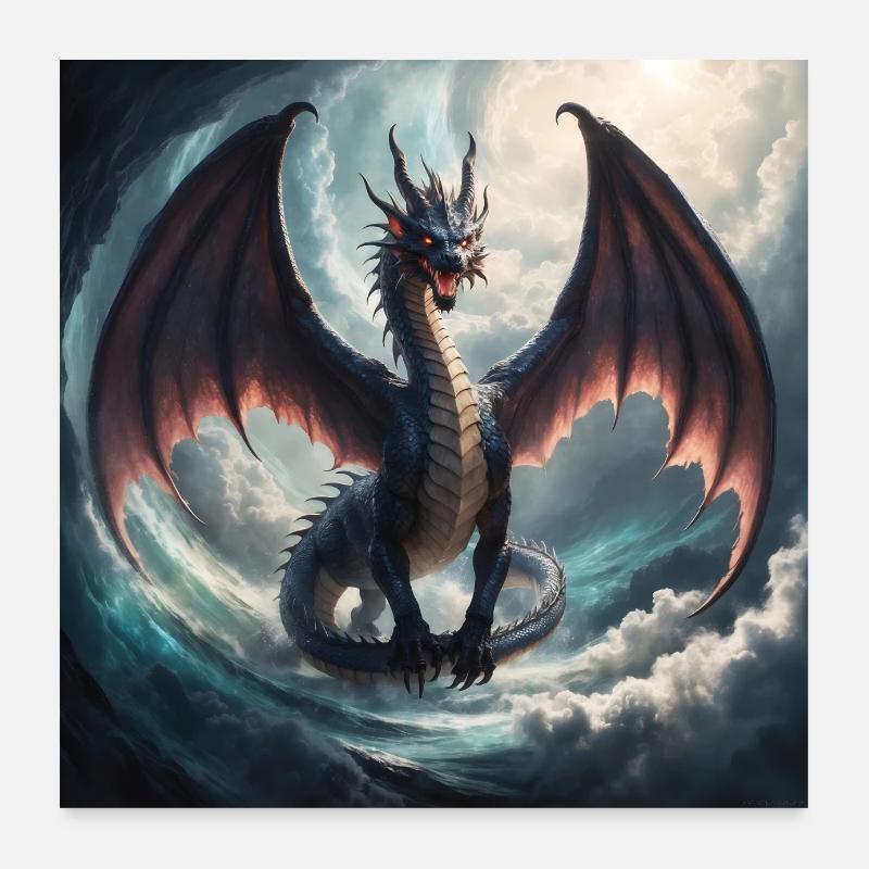 Dragon majestueux Poster 60 x 60 cm