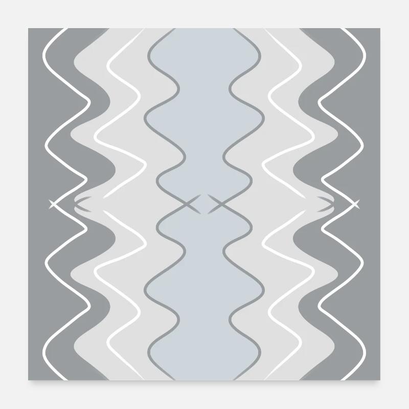 Gray vertical waves Poster 24" x 24" (60x60 cm)