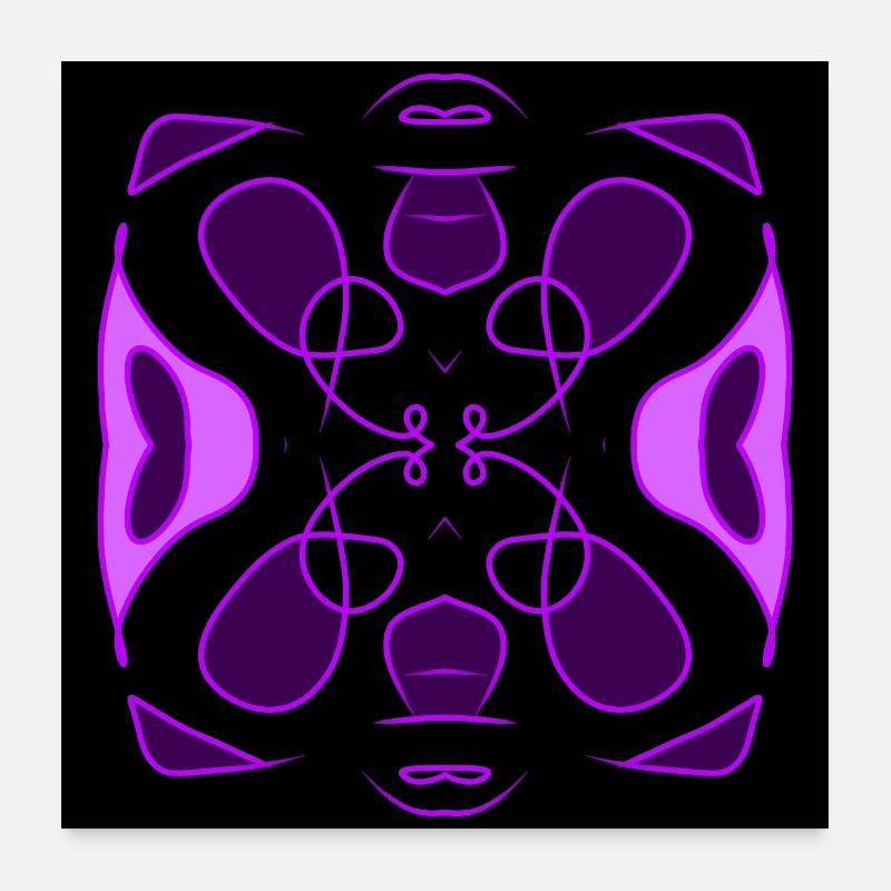 Purple figure on black background Poster 24" x 24" (60x60 cm)