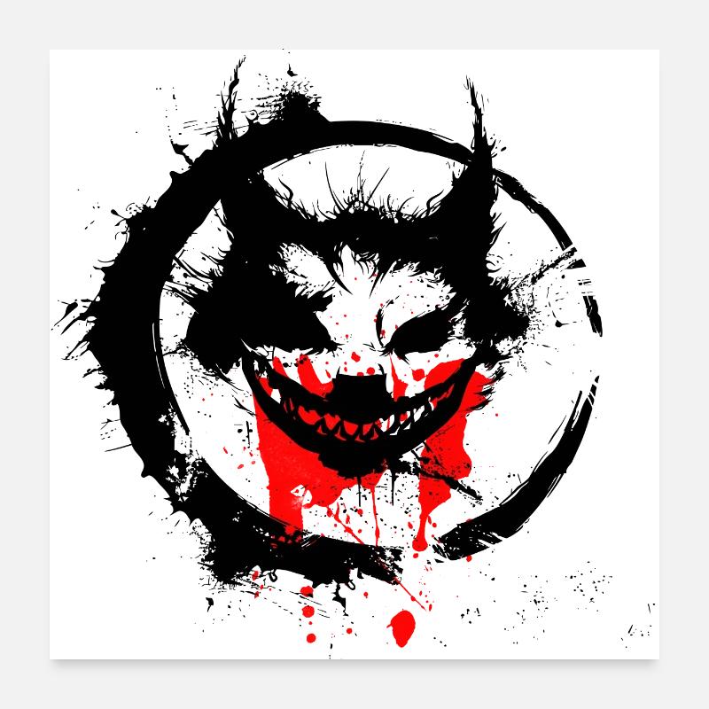 Halloween Happy Horror Monster Blut Gruselig Beängstigend Poster 60x60 cm