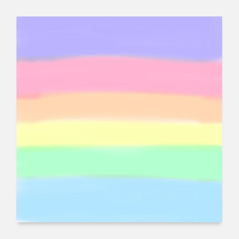 Pastellfarbene Streifen in Regenbogenfarbe Poster 60x60 cm