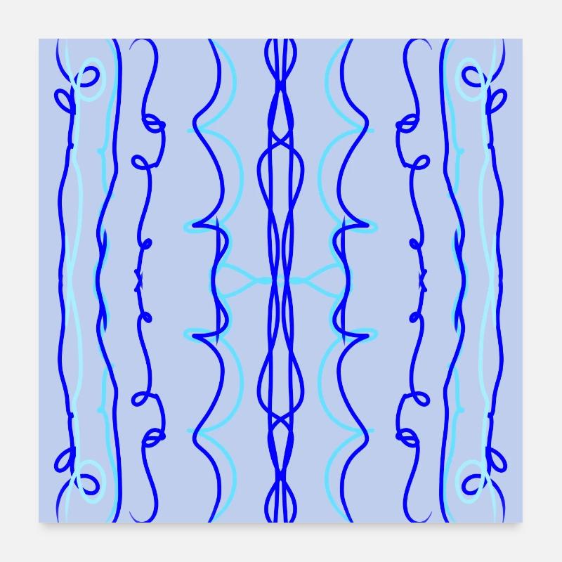 blaue und hellblaue Ornamente Poster 60x60 cm