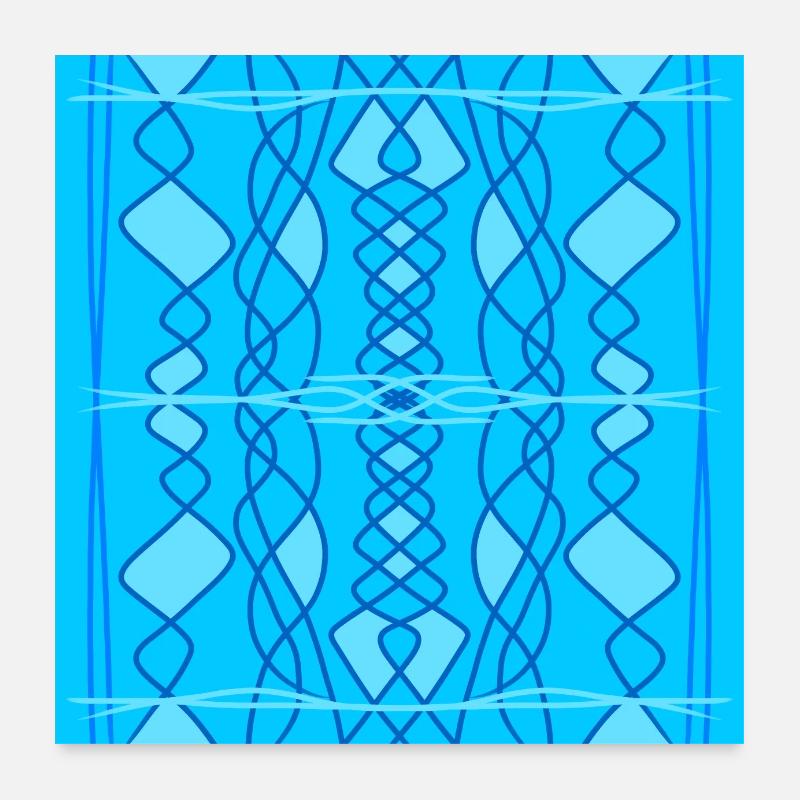 light blue and blue ornamental geometric design Poster 24" x 24" (60x60 cm)