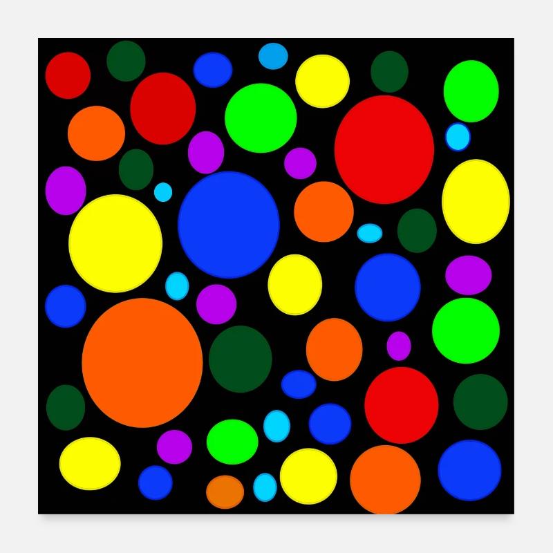 Bubbles with rainbow colors Poster 24" x 24" (60x60 cm)