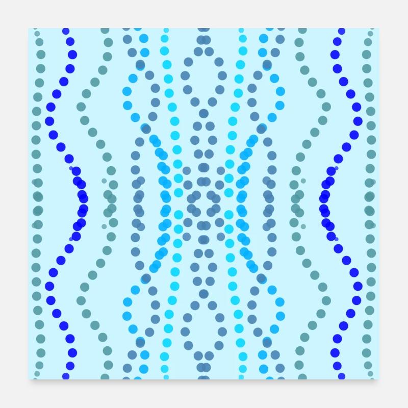 Lignes de points bleus Poster 60 x 60 cm