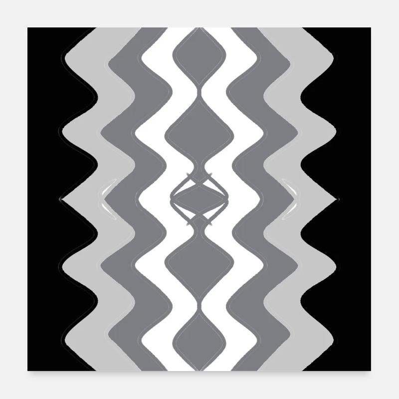 Zig Zag Vertical Grey Poster 24" x 24" (60x60 cm)