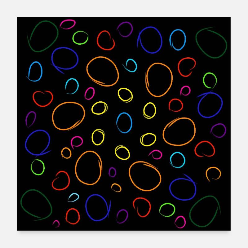 rainbow bubbles Poster 24" x 24" (60x60 cm)