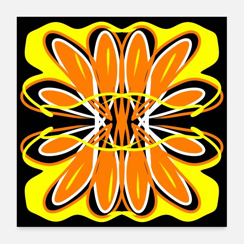 Yellow and orange abstract figure Poster 24" x 24" (60x60 cm)