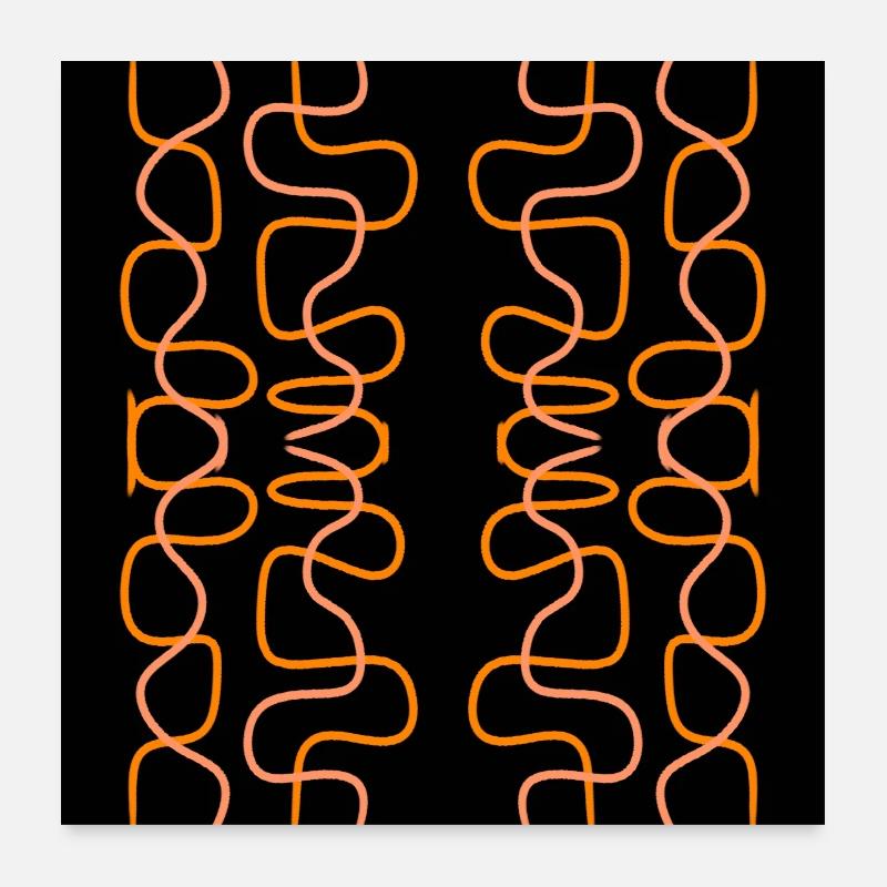 Orangefarbene vertikale Kurven Poster 60x60 cm
