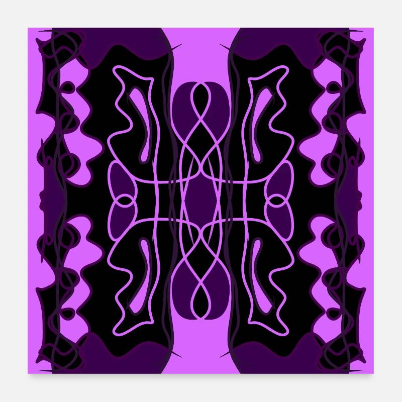 Purple figures on black Poster 24" x 24" (60x60 cm)