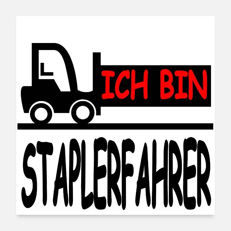 Gabelstapler Poster 60x60 cm