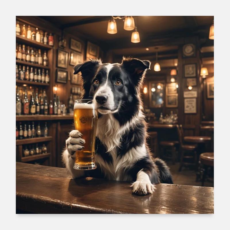 Ein Bierchen zum Feierabend Poster 60x60 cm