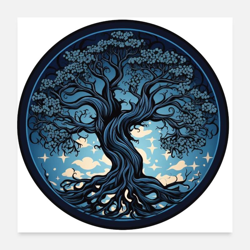 Baum, Ornamentbaum Poster 60x60 cm