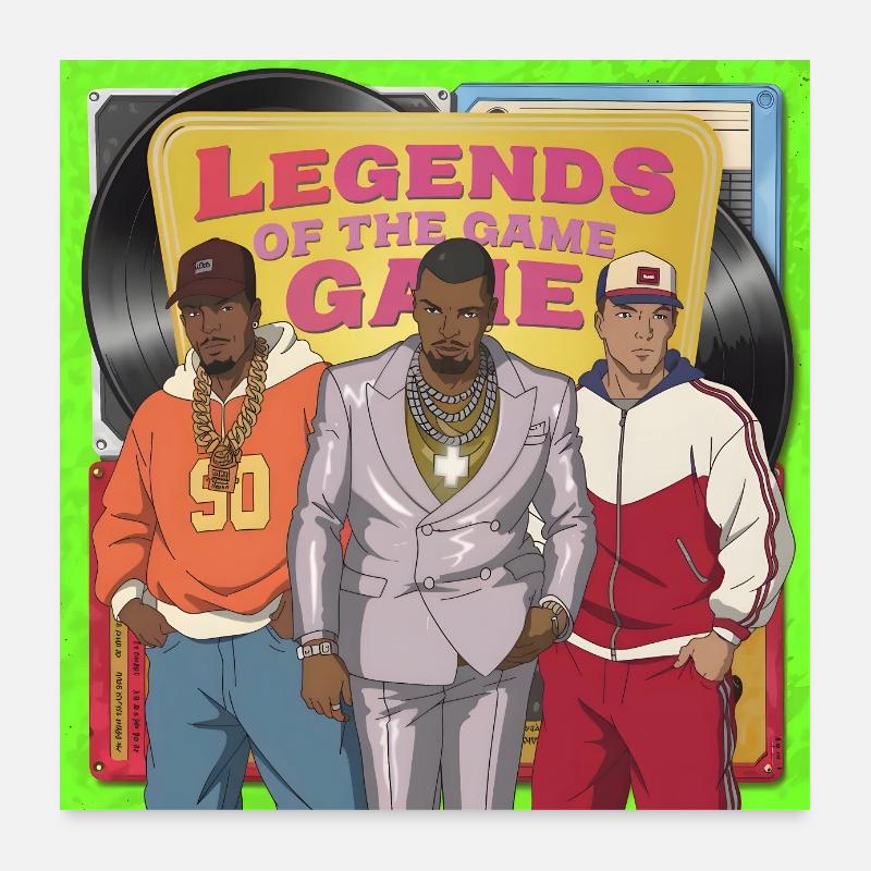 Légendes du jeu - Poster 60 x 60 cm - blanc