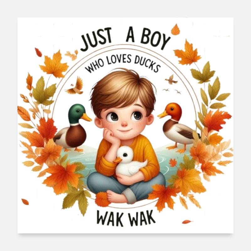 just a boy who loves ducks Poster 60 x 60 cm