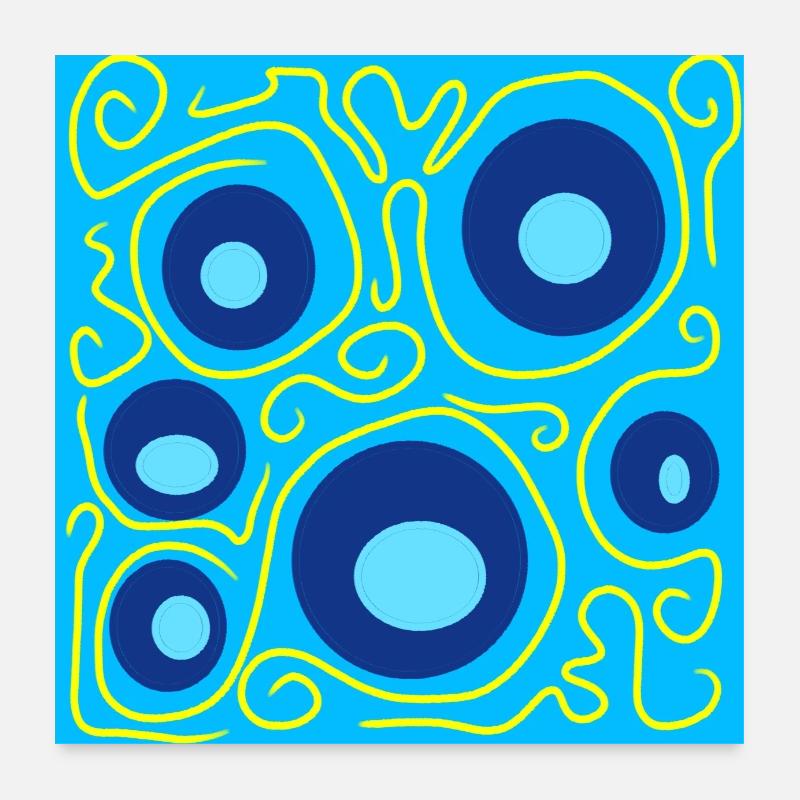 blue circles Poster 24" x 24" (60x60 cm)