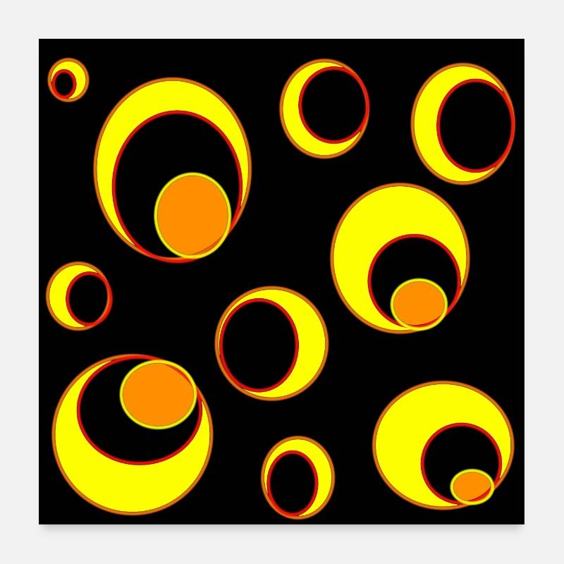 gelbe und orangefarbene Kreise Poster 60x60 cm