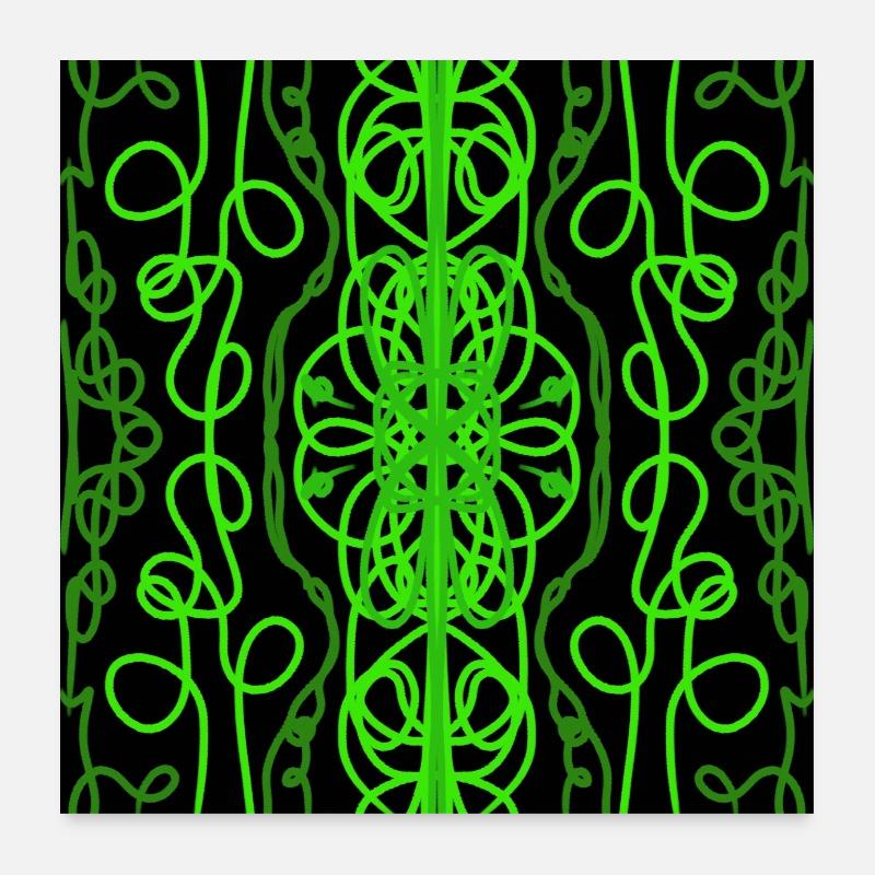 Green symmetrical pattern Poster 24" x 24" (60x60 cm)