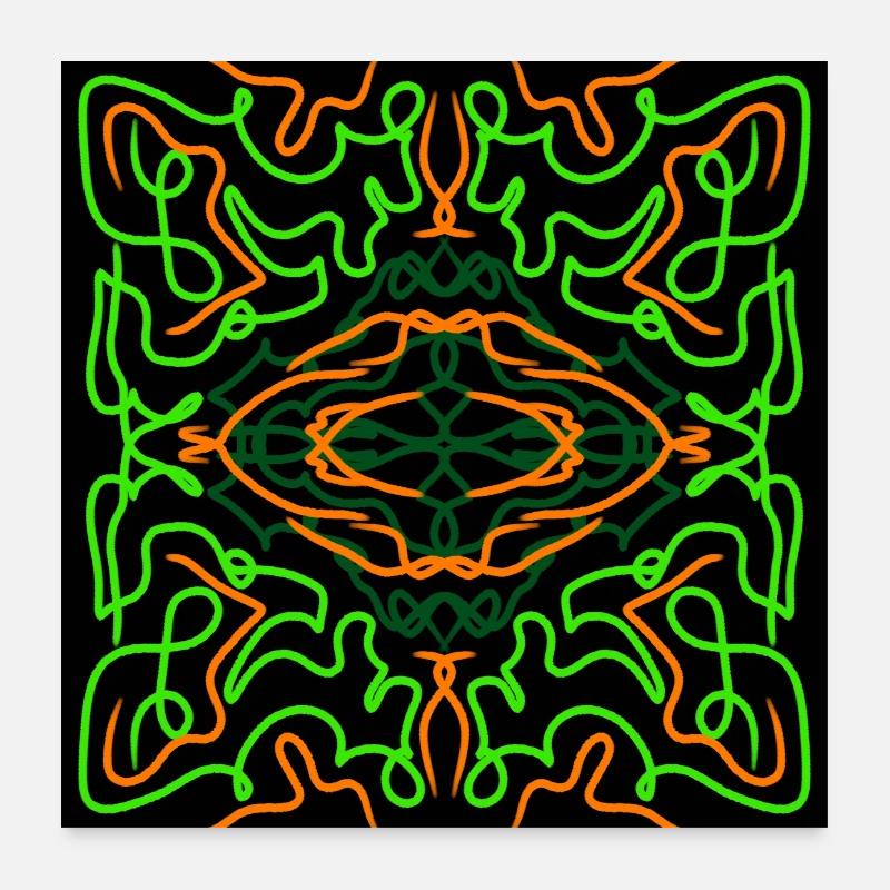 Orange and green abstract design Poster 24" x 24" (60x60 cm)