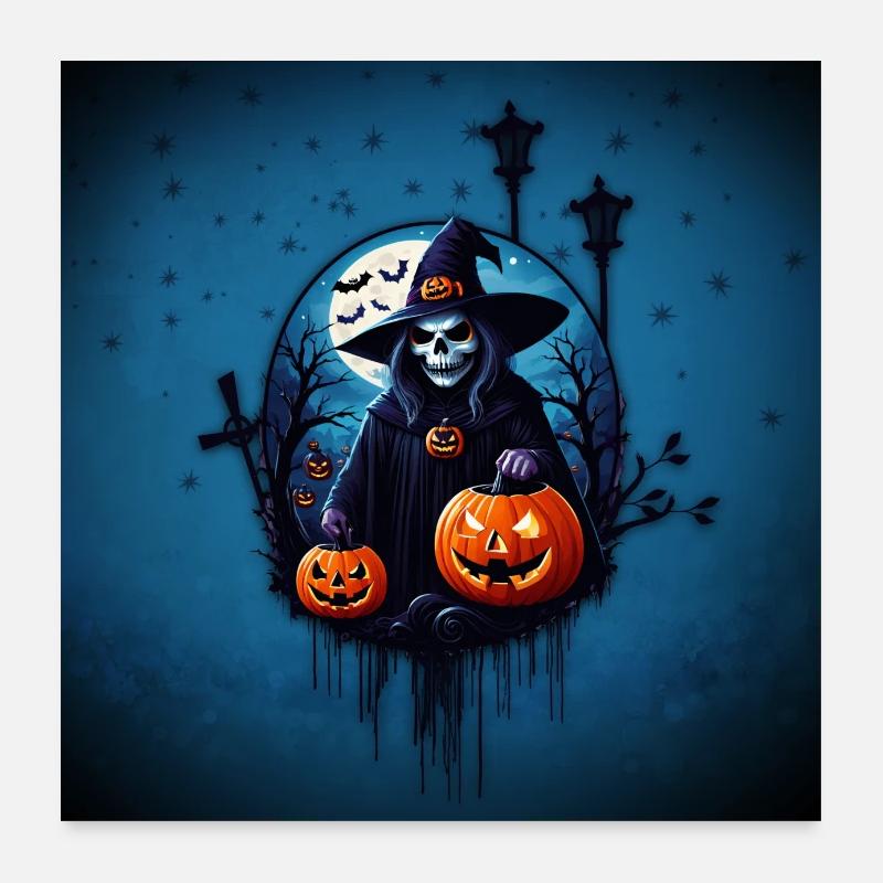 A spooky Halloween scene Poster 24" x 24" (60x60 cm)
