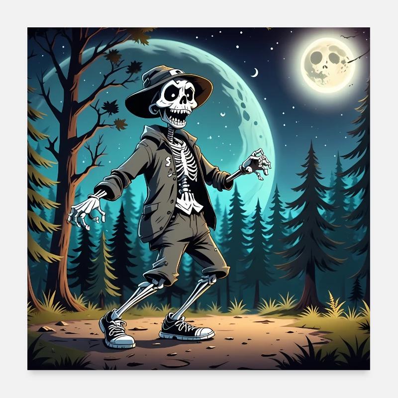 Mysterious Skeleton in Hat and Jacket Poster 24" x 24" (60x60 cm)