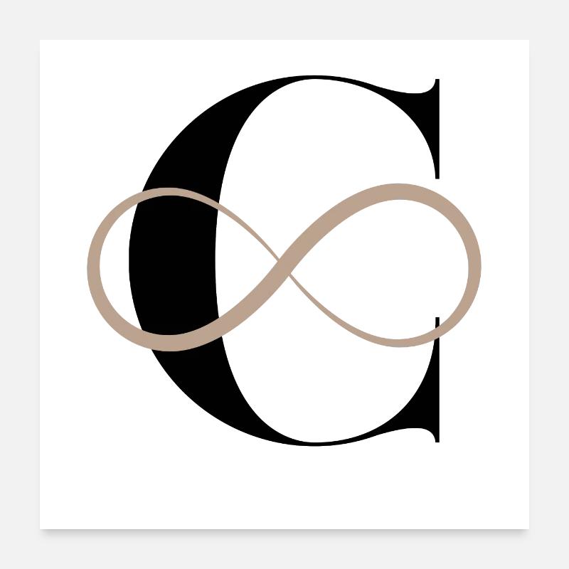 Unendlicher Buchstabe c Poster 60x60 cm