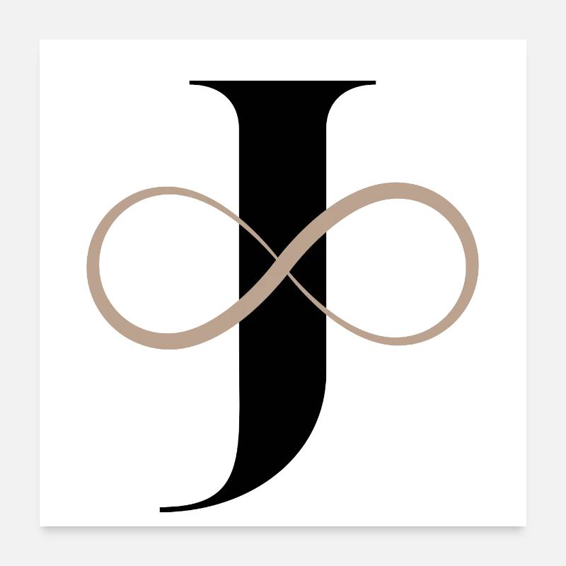 Unendlicher Buchstabe Poster 60x60 cm