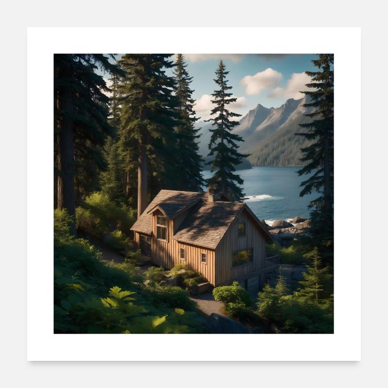 Retraite en bois d’érable Poster 60 x 60 cm