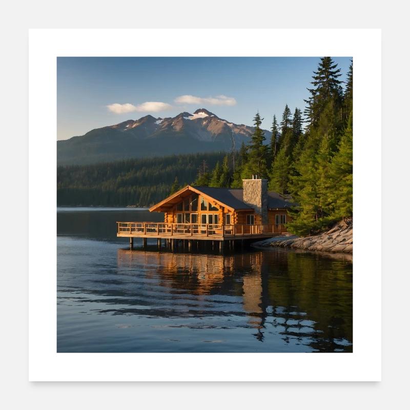 Rocky Mountain Lodge Poster 24" x 24" (60x60 cm)