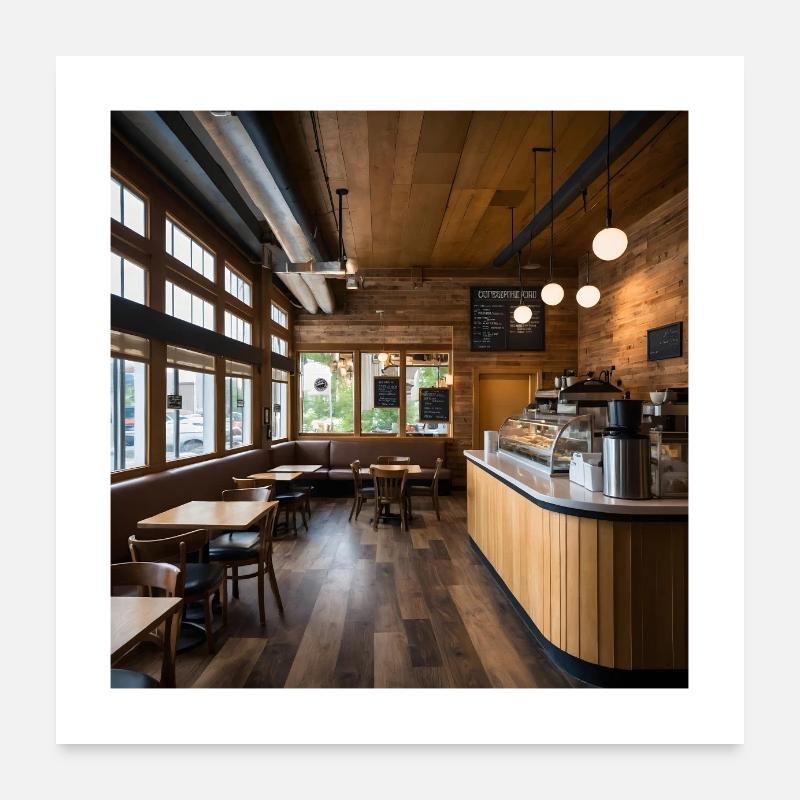 Café Riverwood Poster 60 x 60 cm