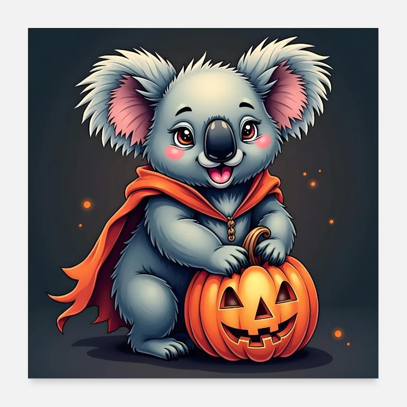Un koala chibi pour Halloween Poster 60 x 60 cm