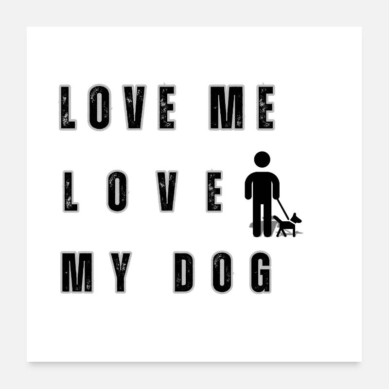 J’aime mon chien Poster 60 x 60 cm